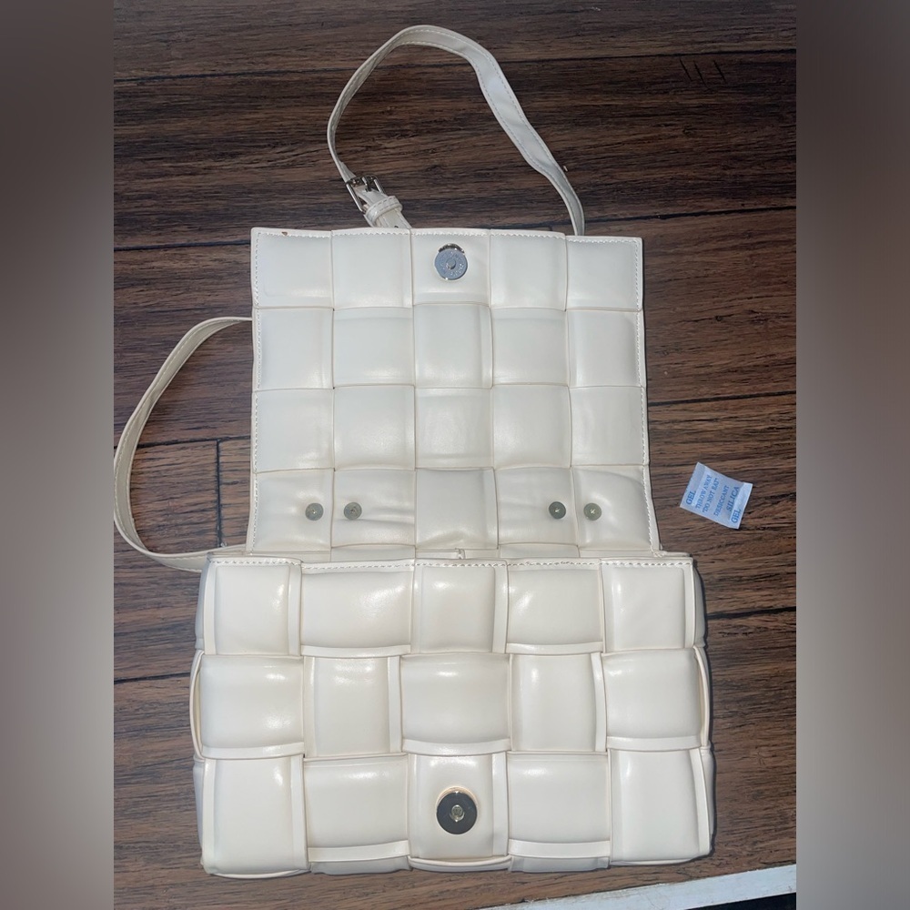 Fall bag 🔥 crossbody quilted Cream purse woven square bag bone chain strap bag - Picture 11 of 15